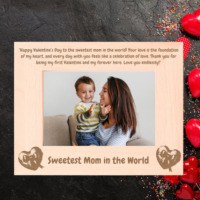 Marcos Grabados Corazón de amor lindo mensaje mamá Valentines rega (Subido por el creador)