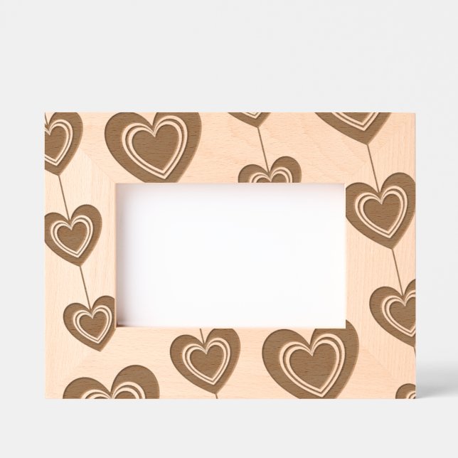 Marcos Grabados Corazón de pareja elegante (Anverso)