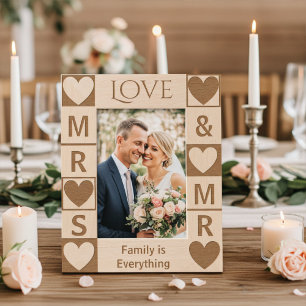 Marcos Grabados Corazones elegantes, recién casados personalizados
