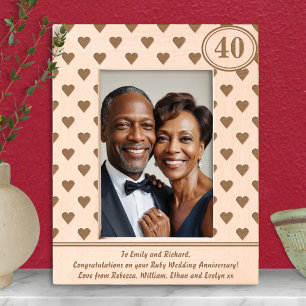 Marcos Grabados Corazones Ruby Boda Aniversario 40 Personalizado T