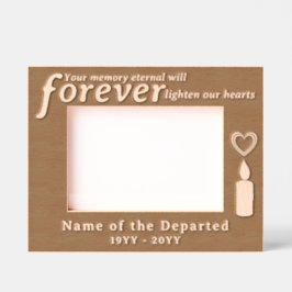 Marcos Grabados Corazones y vela de recuerdo conmemorativo persona