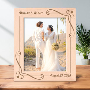 Marcos Grabados Corner Swirl Frame Pareja Boda Aniversario 8x10