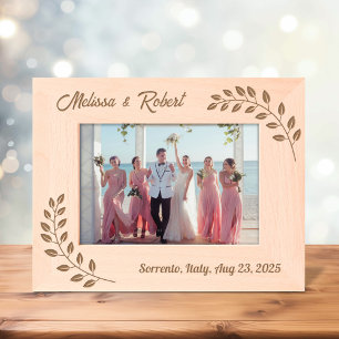 Marcos Grabados Corner Wreath Branch Boda de pareja 7x5