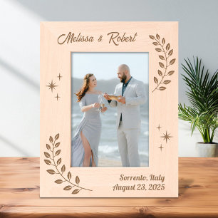 Marcos Grabados Corner Wreath Branch Pareja Boda 5x7