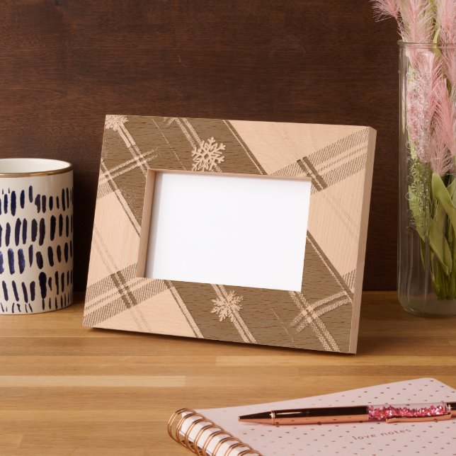 Marcos Grabados Cozy Checked Picture Frame (Izquierda)
