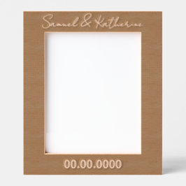 Marcos Grabados Custom Date & Names Rustic Wood