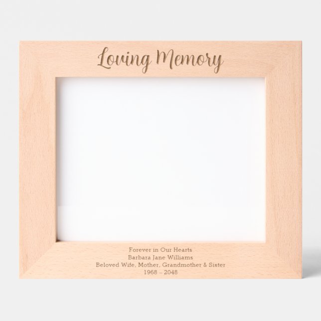 Marcos Grabados Custom Loving Memory | Keepsake Memorial (Anverso)
