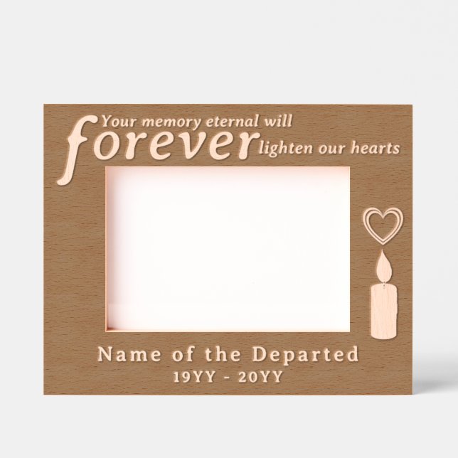 Marcos Grabados Custom Memorial Remembrance Hearts and Candle (Anverso)