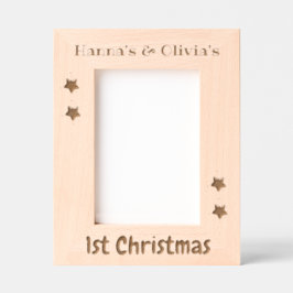 Marcos Grabados Custom Photo Frame, Twins 1st Christmas, 5 x 7"