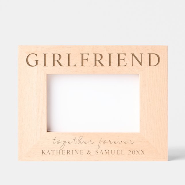 Marcos Grabados Custom Valentine's Day Girlfriend Name & Date (Anverso)