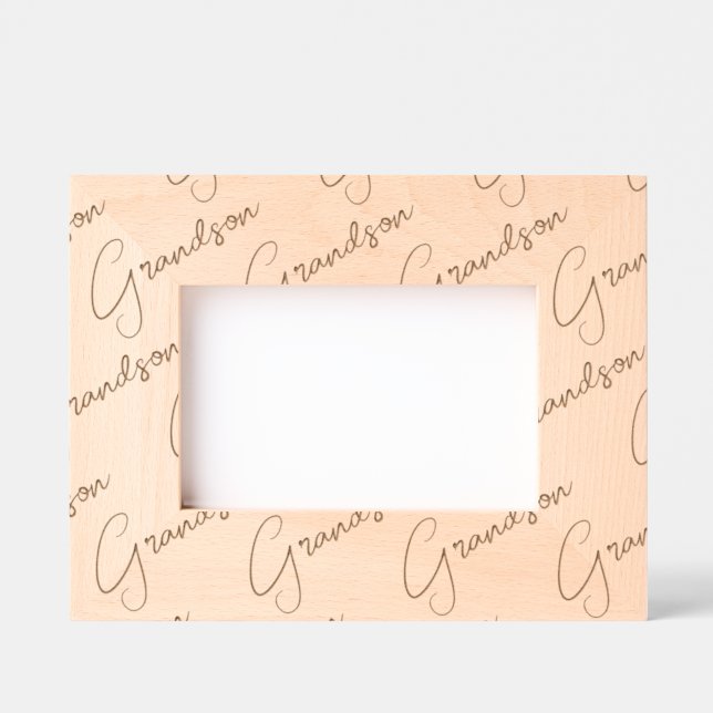 Marcos Grabados Cute Grandson Picture Wood Frame, 6x4" Landscape (Anverso)