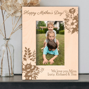 Marcos Grabados Día de la Madre Personalizado Boho Floral 