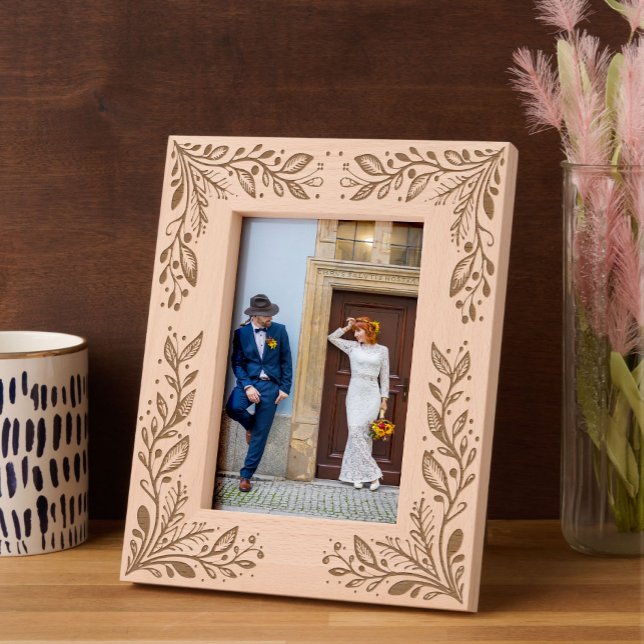 Marcos Grabados Elegant Boho Floral (Elegant Boho Floral Engraved Frame)