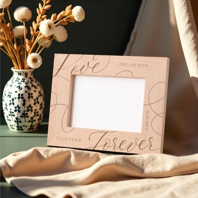 Marcos Grabados Elegante amor atesorado juntos por siempre Boda (Elegant Love Treasured Together Forever Wedding Etched Frames)