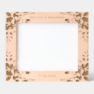 Marcos Grabados Elegante Boda floral Keepsake Photo