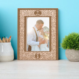 Marcos Grabados Elegante Foliage y borde floral