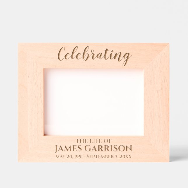 Marcos Grabados Elegante foto de recuerdo Keepsake (Anverso)