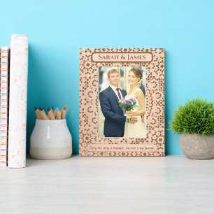Marcos Grabados Elegante Monograma Pareja Nombres Patrón Decorativ