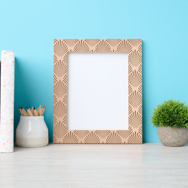 Marcos Grabados Elegante patrón retrato de hoja abstracta tamaño 8 (Anverso)