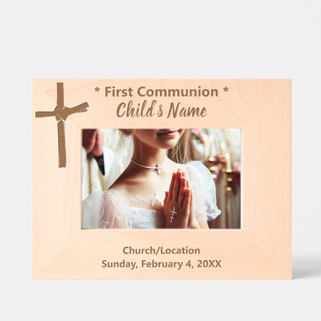 Marcos Grabados Elegante Personalizado Ortodoxo, Cruz Religiosa Ca (Personalized Palm Cross Photo Frame)