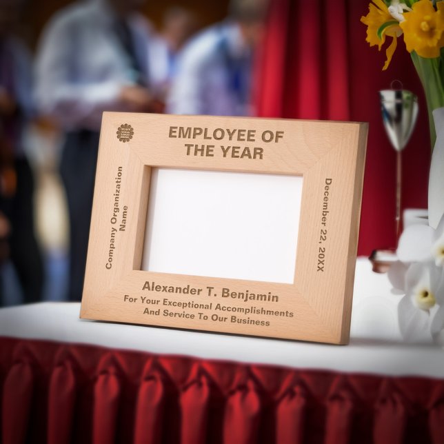 Marcos Grabados Empleado Del Premio Reconocimiento Del Año Madera (Employee Of The Year Recognition Award Wooden Etched Frames is great to give at award event. )