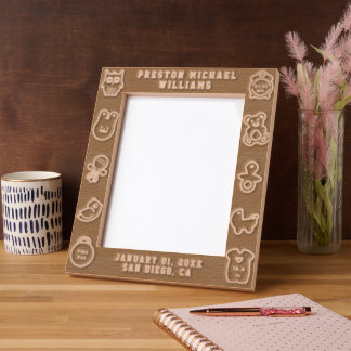 Marcos Grabados Engraved Baby Birth Stats Personal Picture Frame