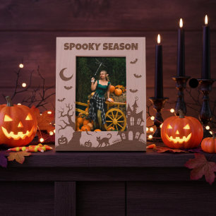 Marcos Grabados Escena de Halloween de la Temporada Espeluznante