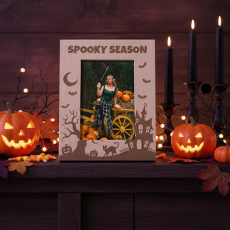 Marcos Grabados Escena de Halloween de la Temporada Espeluznante