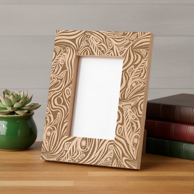 Marcos Grabados Espíritu de arte Salmon Haida Pacífico Nativo del  (Subido por el creador)