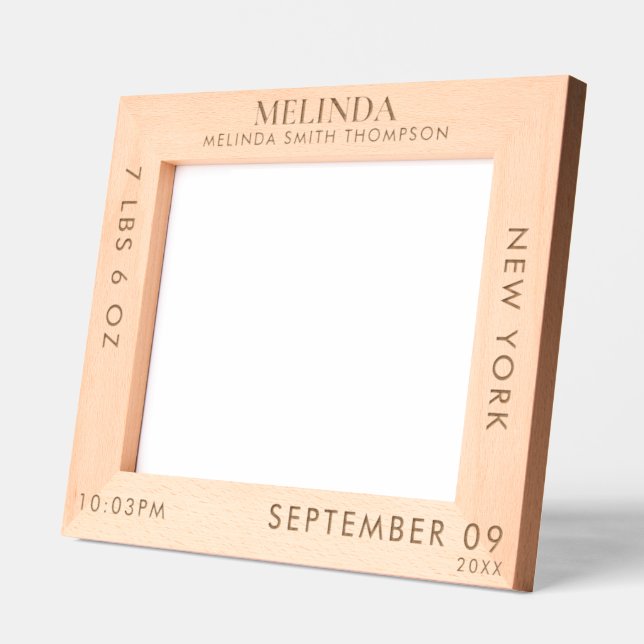 Marcos Grabados Estadísticas de nacimiento personalizadas Foto de  (Izquierda)