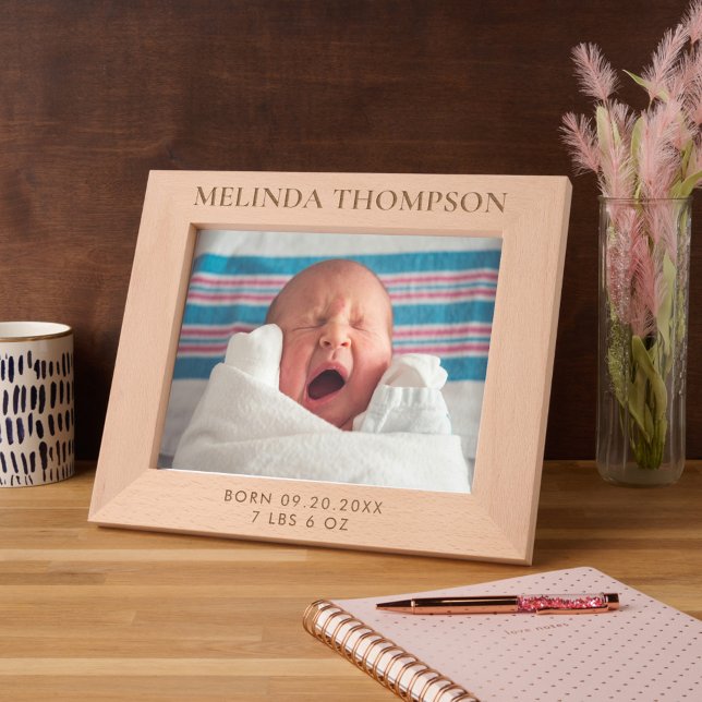 Marcos Grabados Estadísticas de nacimiento personalizadas Imagen d (Personalized Birth Stats Birth Information Picture Etched Frames)