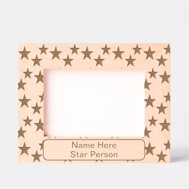 Marcos Grabados Estrellas elegantes y personalizadas (Anverso)