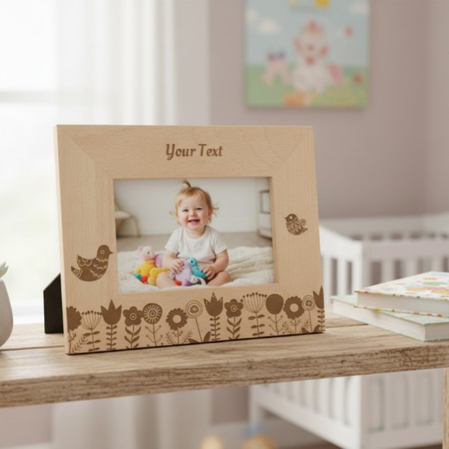 Marcos Grabados Etched Wooden Folk Art Birds and Flowers Photo  (Subido por el creador)