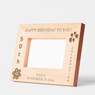 Marcos Grabados Feliz cumpleaños globos Nombre 6 x 4, 7 x 5 Foto