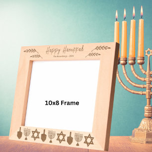 Marcos Grabados Feliz Hanukkah 10x8 personalizado