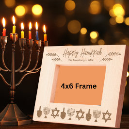 Marcos Grabados Feliz Hanukkah 4x6 personalizado