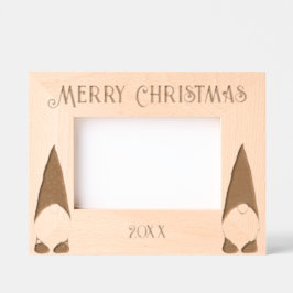 Marcos Grabados Feliz Navidad con dos gnomos