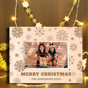 Marcos Grabados Feliz Navidad rústico de vacaciones foto de madera