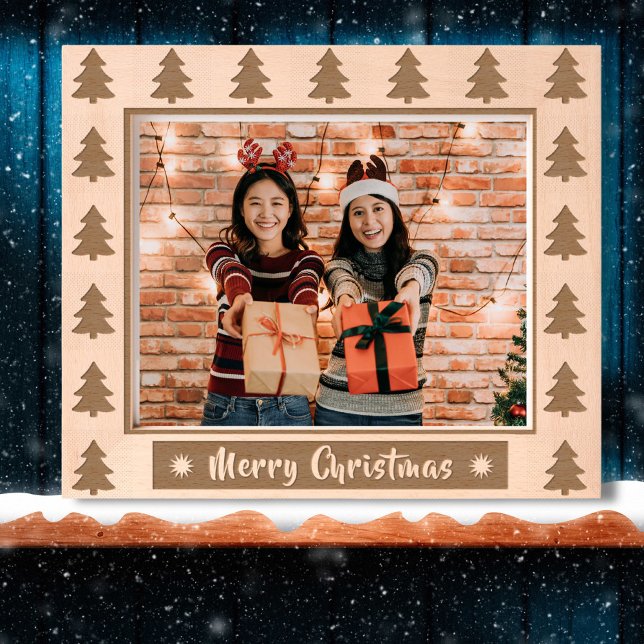 Marcos Grabados Feliz Navidad rústico de vacaciones foto de madera (Subido por el creador)