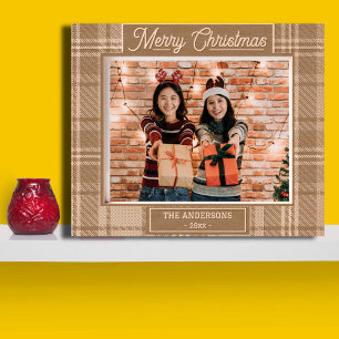 Marcos Grabados Feliz Navidad rústico de vacaciones foto de madera
