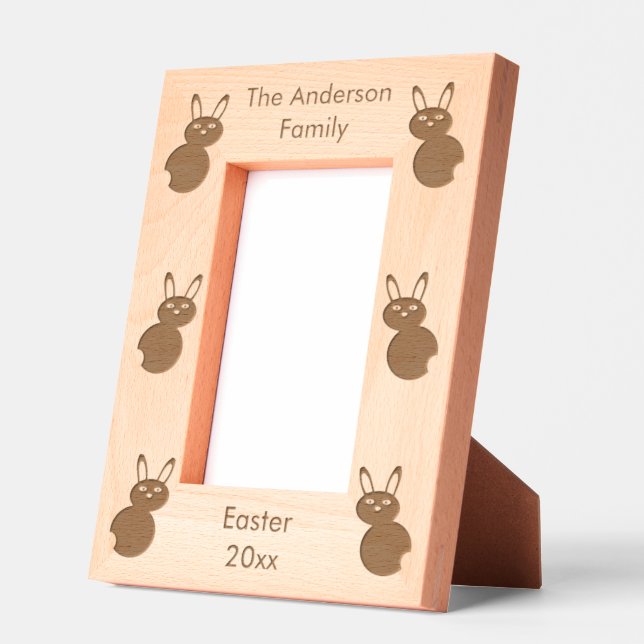 Marcos Grabados Feliz Pascua Bunny Personalizado (Izquierda)