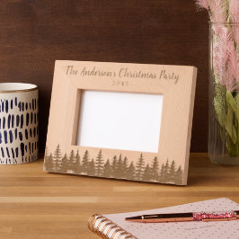 Marcos Grabados Fiesta Keepsake de Navidades rubios con madera