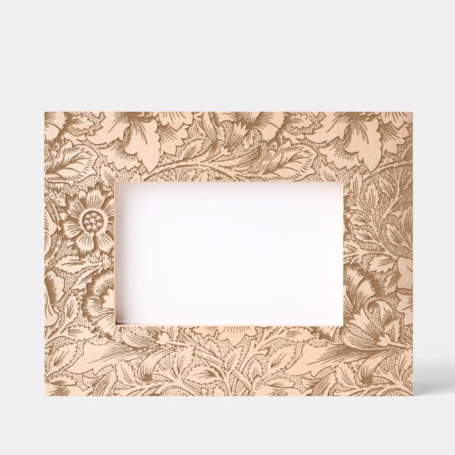 Marcos Grabados Flor de amapola rosa William Morris (Anverso)