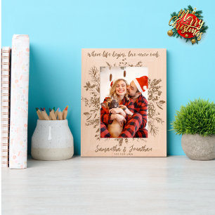 Marcos Grabados Floral Nombre personalizado Pareja Navidades Foto 