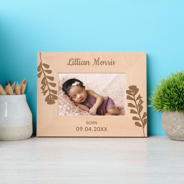 Marcos Grabados Floral Nuevo nombre y fecha del bebé nacido (Subido por el creador)