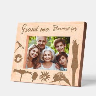 Marcos Grabados Flores personalizadas de primavera cúrcuma