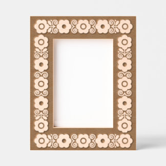 Marcos Grabados Flower Power Etched Wood Frame Engraved Frames