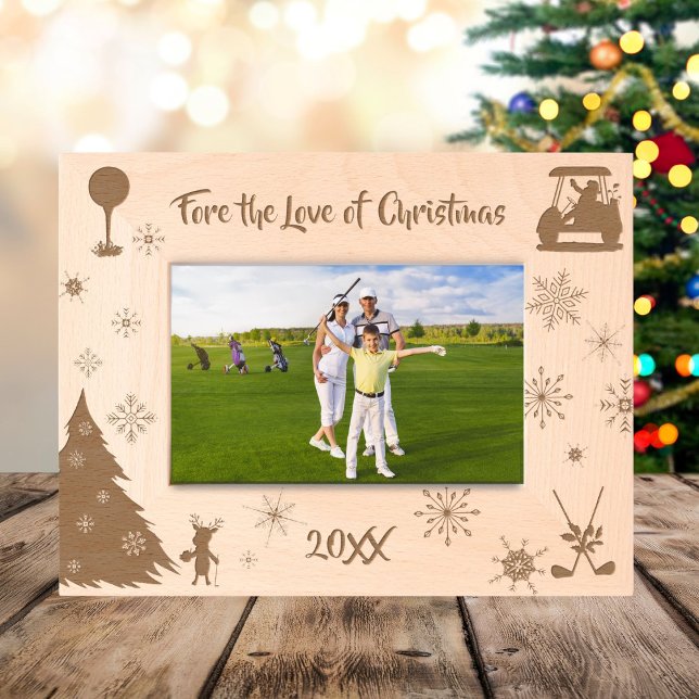 Marcos Grabados Fore the Love of Christmas Golf Christmas Wooden  (Subido por el creador)