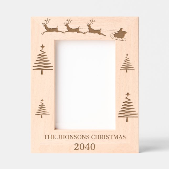 Marcos Grabados Foto familiar de Navidades Minimalistas modernos (Anverso)