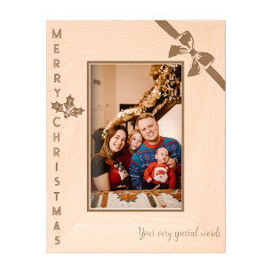 Marcos Grabados Foto familiar personalizada de Navidad alegre